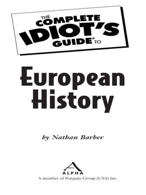 cover image of The Complete Idiot's Guide to European History